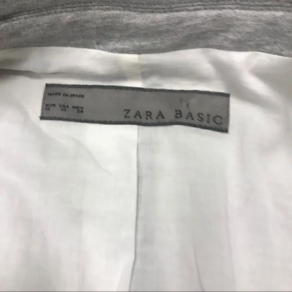 Zara grey cotton fitted jacket.    S/XS